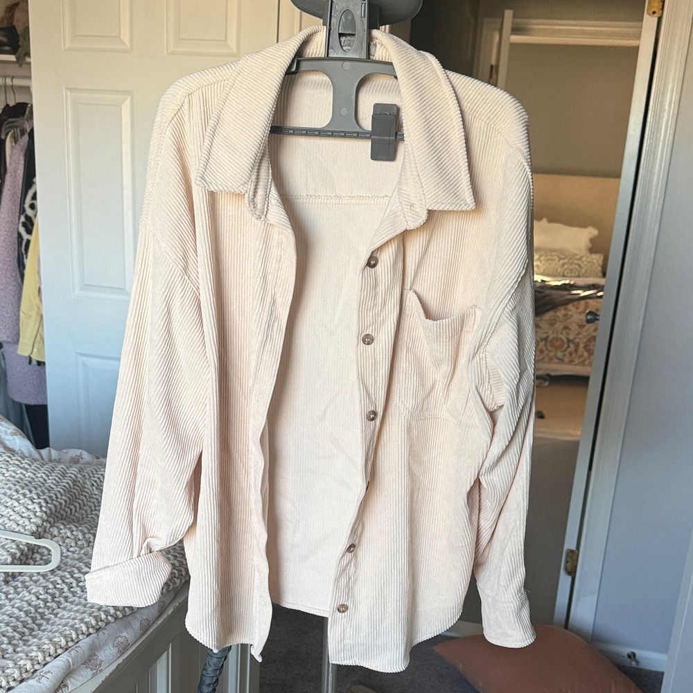 Corduroy oversized shacket
